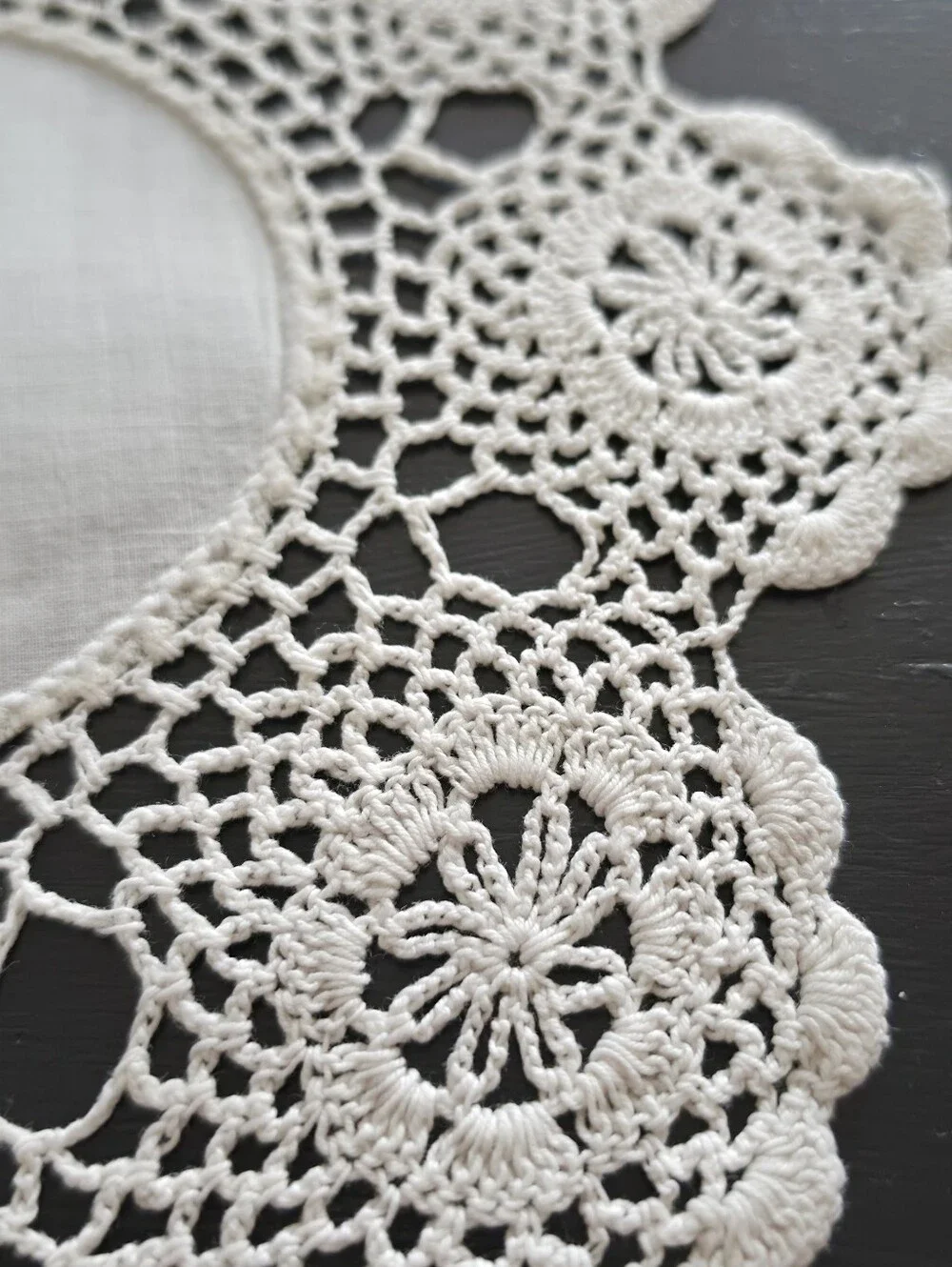 Vintage Cream Crochet Lace Doily - Intricate Circular Design